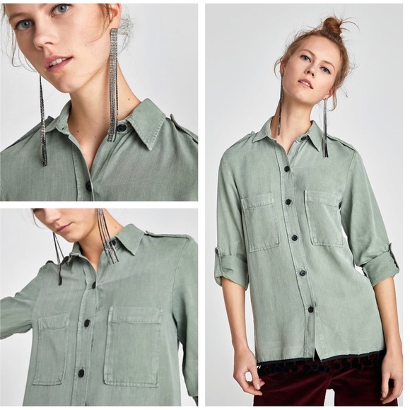 zara woman premium denim collection shirt